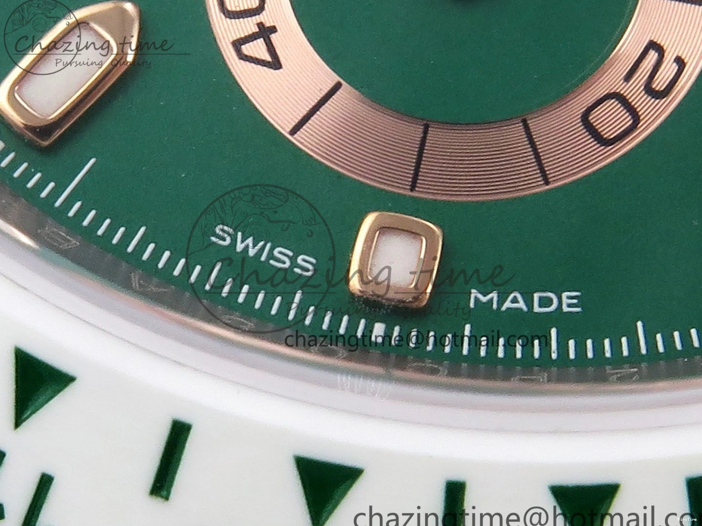 MiroTime 0203 MoistureWicking Daytona AET White Ceramic Case and Bracelet Green Dial SA4130 V 1891